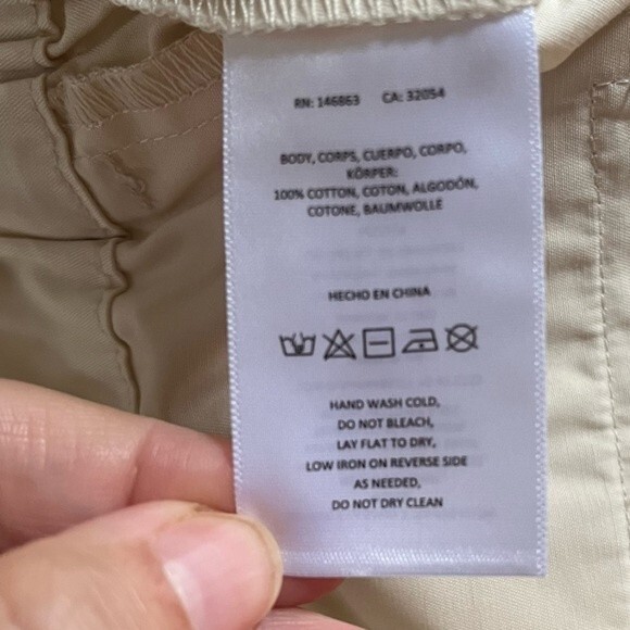 Anthropologie  Mare Mare Curved-Hem Chino Pants in Light Sand NWT - Picture 10 of 12